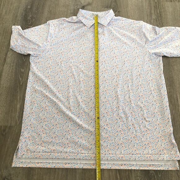 Peter Millar Summer Comfort Mens White Cocktail Short Sleeve Polo Golf Size XXL - Picture 10 of 10